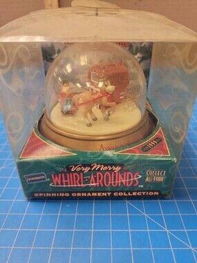 Blockbuster Very Merry Whirl-Arounds Spinning Ornament Collection 1999 Snow